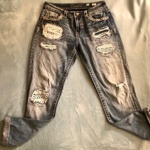 Miss Me Jeans Rhinestones & Lace